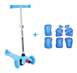 Tripatin Monopatin Scooter Plegable Niño + Set Protecciones