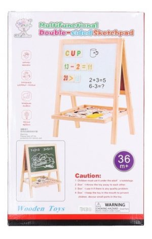 Pizarra Didáctica Para Niños En Madera 2 En 1 Aprendizaje